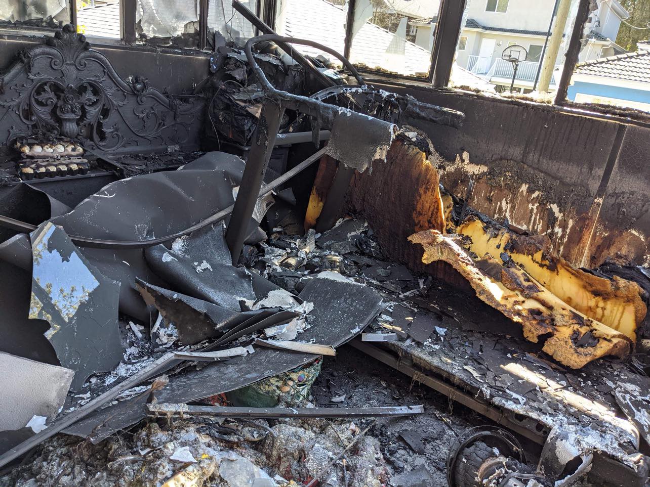 Agas fire restoration: before photograph 2